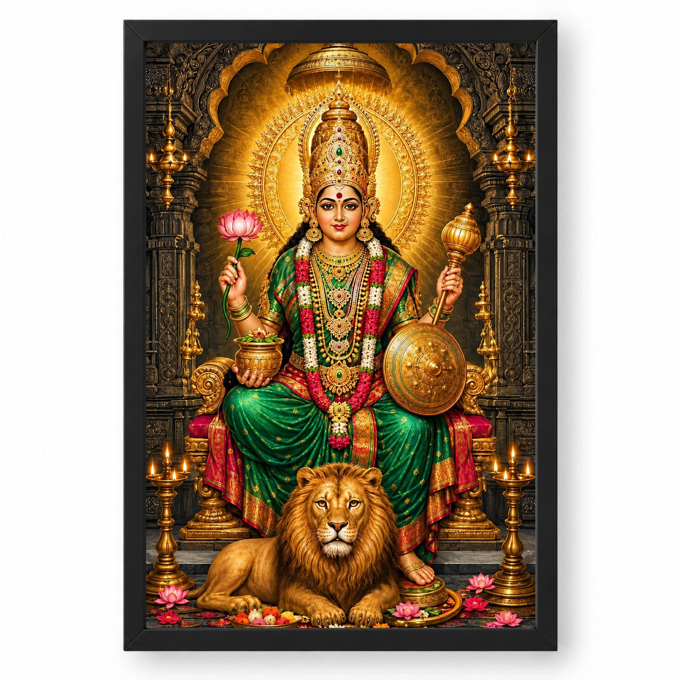 Kolhapur Mahalakshmi Ambabai Photo Frame 1 Kolhapur Mahalakshmi Ambabai Photo Frame — black frame clean