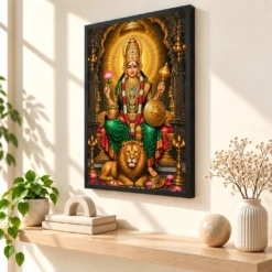 Kolhapur Mahalakshmi Ambabai Photo Frame — black frame console