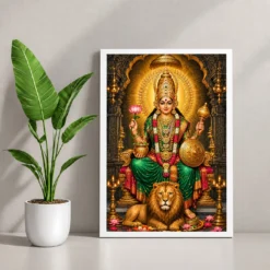 Kolhapur Mahalakshmi Ambabai Photo Frame 12 Kolhapur Mahalakshmi Ambabai Photo Frame — white frame console