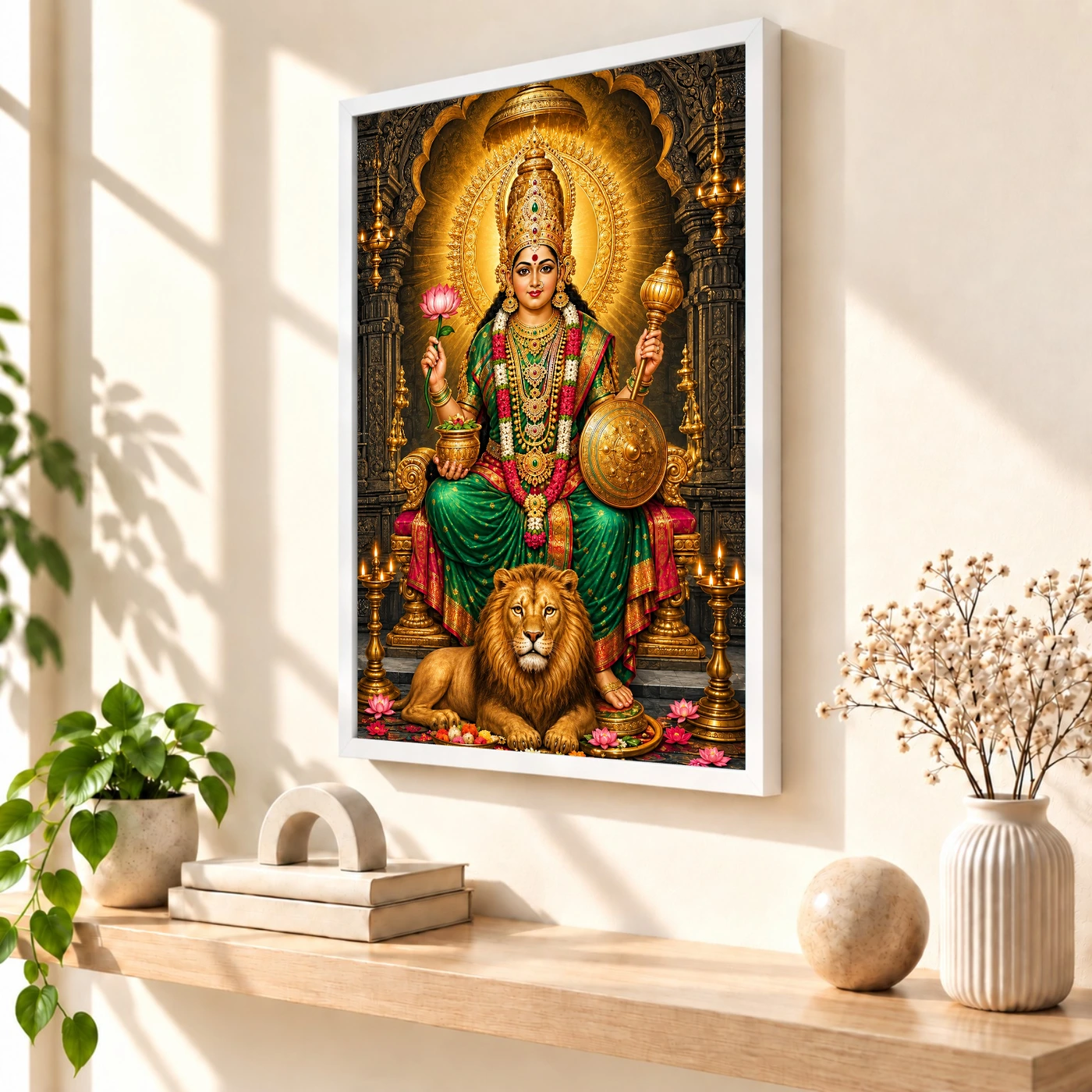 Kolhapur Mahalakshmi Ambabai Photo Frame 55 Kolhapur Mahalakshmi Ambabai Photo Frame — white frame