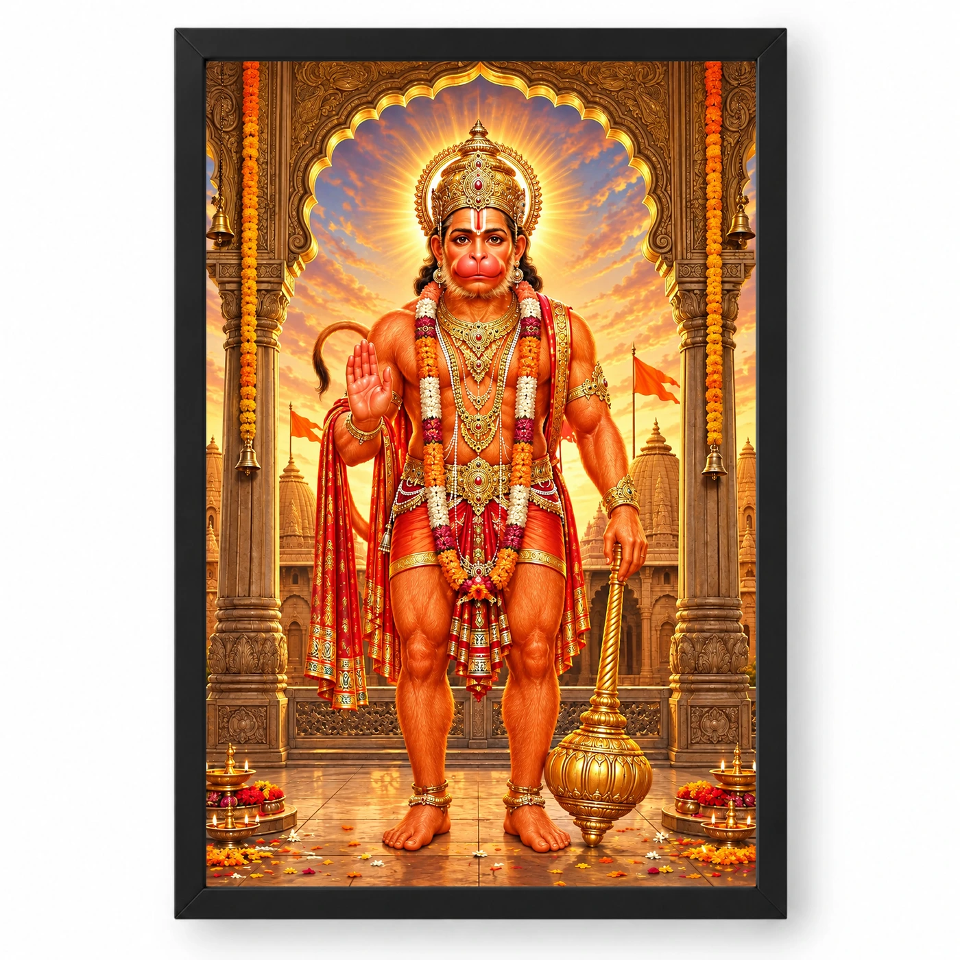 Salasar Balaji Sindoor Blessings Photo Frame 1 Salasar Balaji Sindoor Blessings Photo Frame — black frame clean