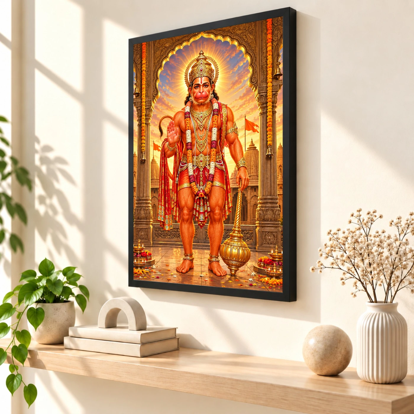 Salasar Balaji Sindoor Blessings Photo Frame 54 Salasar Balaji Sindoor Blessings Photo Frame — black frame