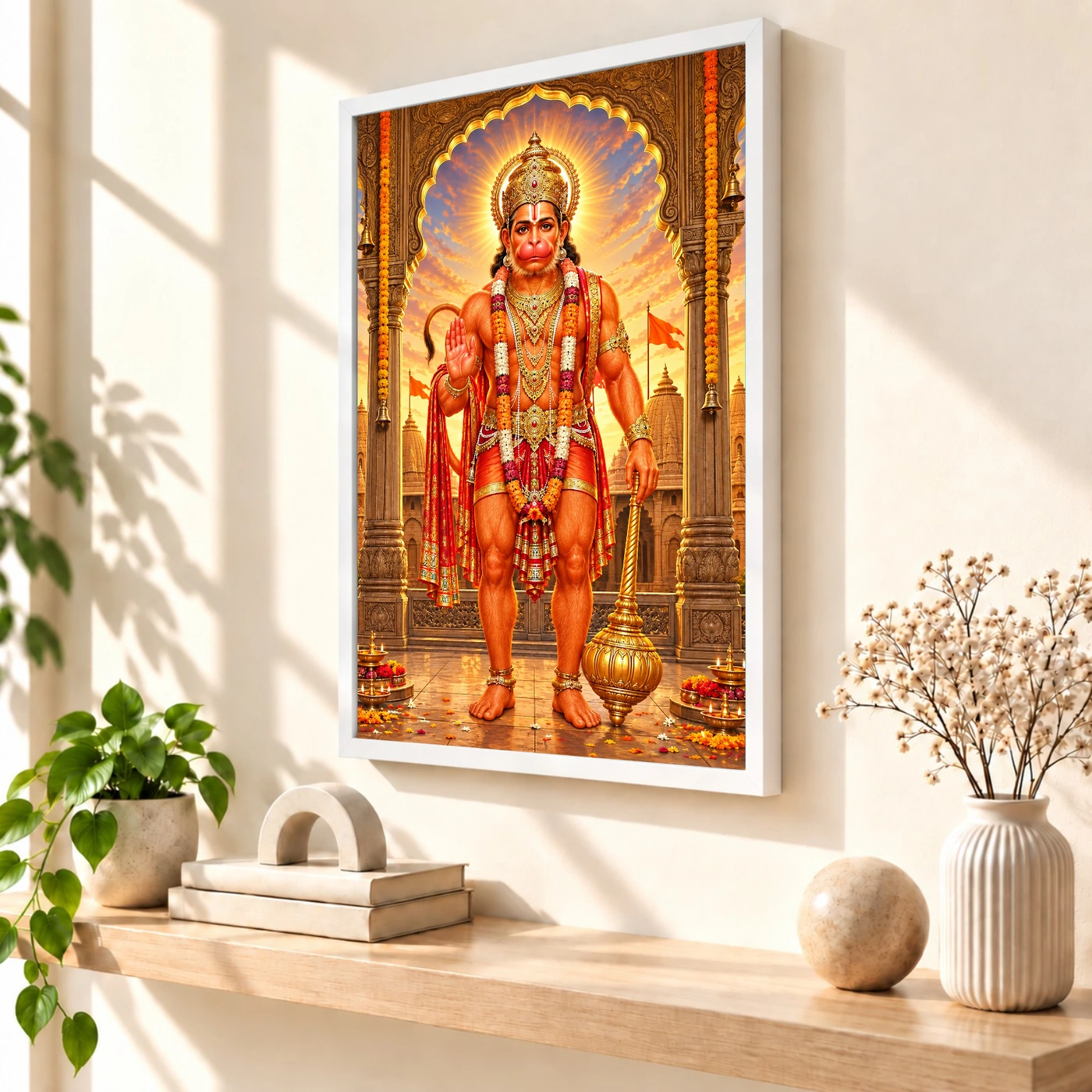 Salasar Balaji Sindoor Blessings Photo Frame 55 Salasar Balaji Sindoor Blessings Photo Frame — white frame