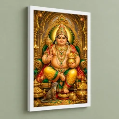 Kubera Wealth Guardian Photo Frame — white frame angled wall