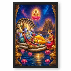 Srirangam Ranganatha Anantashayana Photo Frame — black frame clean