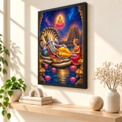 Srirangam Ranganatha Anantashayana Photo Frame — black frame console