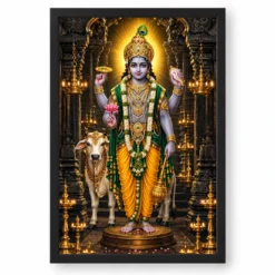 Guruvayurappan Kerala Temple Photo Frame — black frame clean