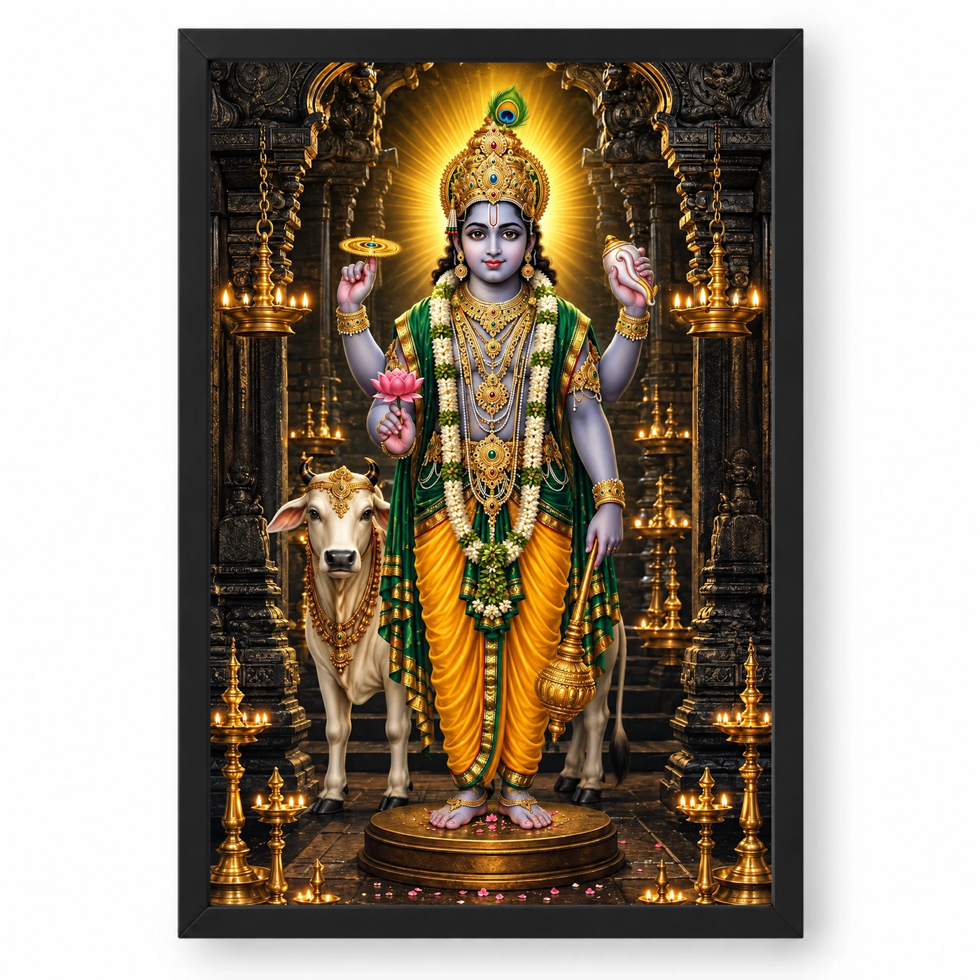 Guruvayurappan Kerala Temple Photo Frame 1 Guruvayurappan Kerala Temple Photo Frame — black frame clean