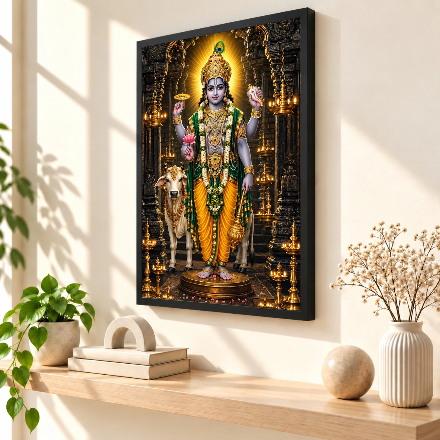 Guruvayurappan Kerala Temple Photo Frame 54 Guruvayurappan Kerala Temple Photo Frame — black frame