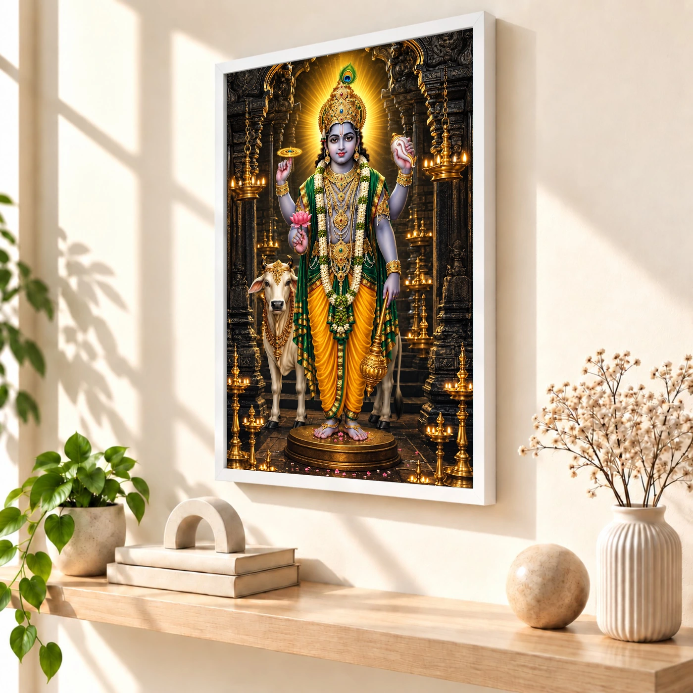 Guruvayurappan Kerala Temple Photo Frame 55 Guruvayurappan Kerala Temple Photo Frame — white frame