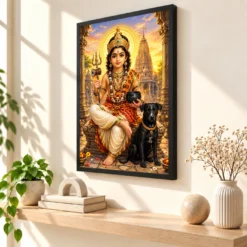 Batuk Bhairav Dawn Blessings Photo Frame — black frame console
