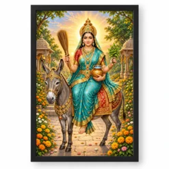Sheetla Mata Neem Blessings Photo Frame — black frame clean