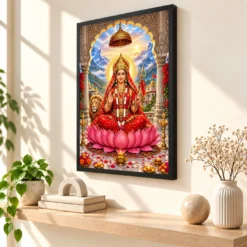 Chintpurni Mata Himachal Photo Frame — black frame console