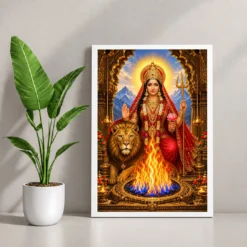 Jwala Ji Eternal Flame Photo Frame — white frame console