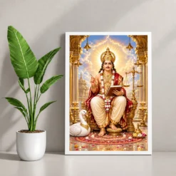 Chitragupta Celestial Court Photo Frame — white frame console