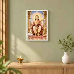 Chitragupta Celestial Court Photo Frame — white frame distant wall