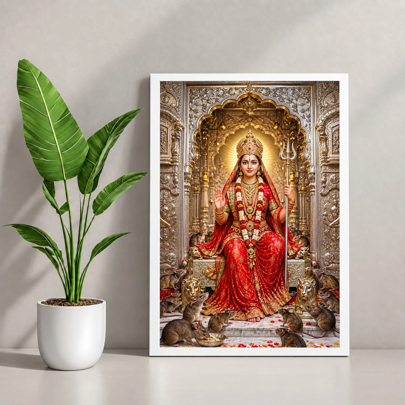 Karni Mata Deshnoke Photo Frame 4 Karni Mata Deshnoke Photo Frame — white frame console