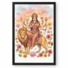 Goddess Durga Watercolor Lion Sunset Serene Powerful Art Photo Frame 18 Goddess Durga Watercolor Lion Sunset Serene Powerful Art Photo Frame — black frame clean