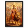 Sherawali Mata Durga Lion Mountain Saffron Gold Art Photo Frame 18 Sherawali Mata Durga Lion Mountain Saffron Gold Art Photo Frame — black frame clean