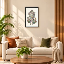 Ganesha Gond Tribal Art Colorful Madhya Pradesh Folk Art Photo Frame 16 Ganesha Gond Tribal Art Colorful Madhya Pradesh Folk Art Photo Frame — black frame sofa