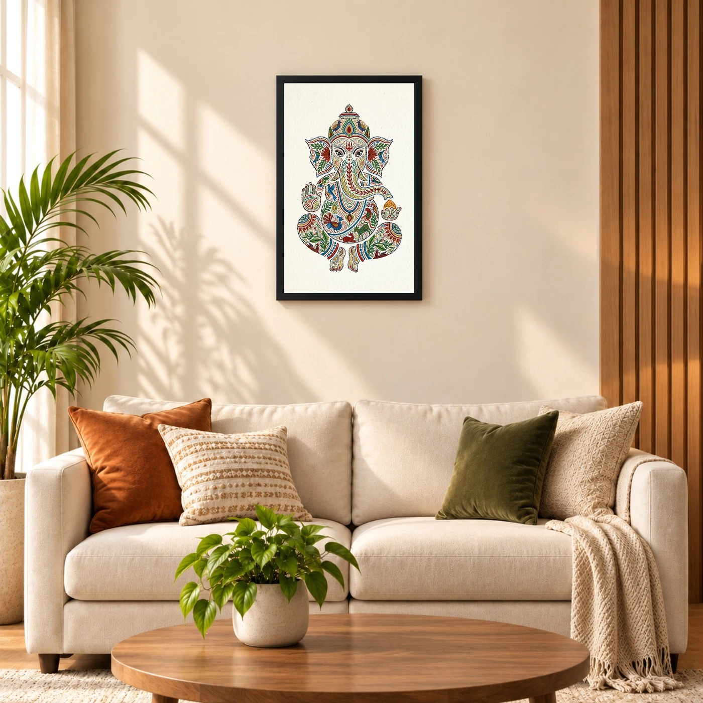 Ganesha Gond Tribal Art Colorful Madhya Pradesh Folk Art Photo Frame 8 Ganesha Gond Tribal Art Colorful Madhya Pradesh Folk Art Photo Frame — black frame sofa