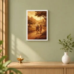 Guru Nanak Bhai Bala Spiritual Journey India Warm Art Photo Frame 14 Guru Nanak Bhai Bala Spiritual Journey India Warm Art Photo Frame — white frame distant wall