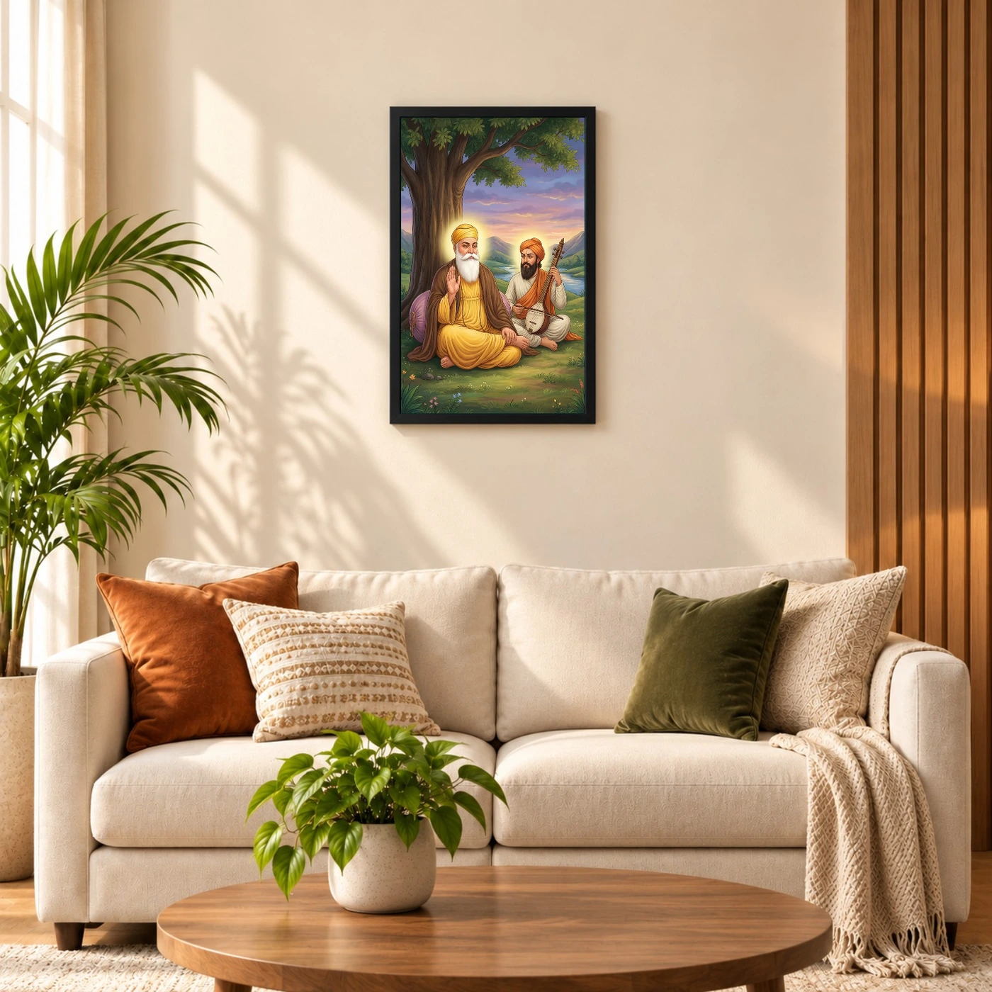 Guru Nanak Bhai Mardana Rebab Devotional Music Spiritual Art Photo Frame 8 Guru Nanak Bhai Mardana Rebab Devotional Music Spiritual Art Photo Frame — black frame sofa
