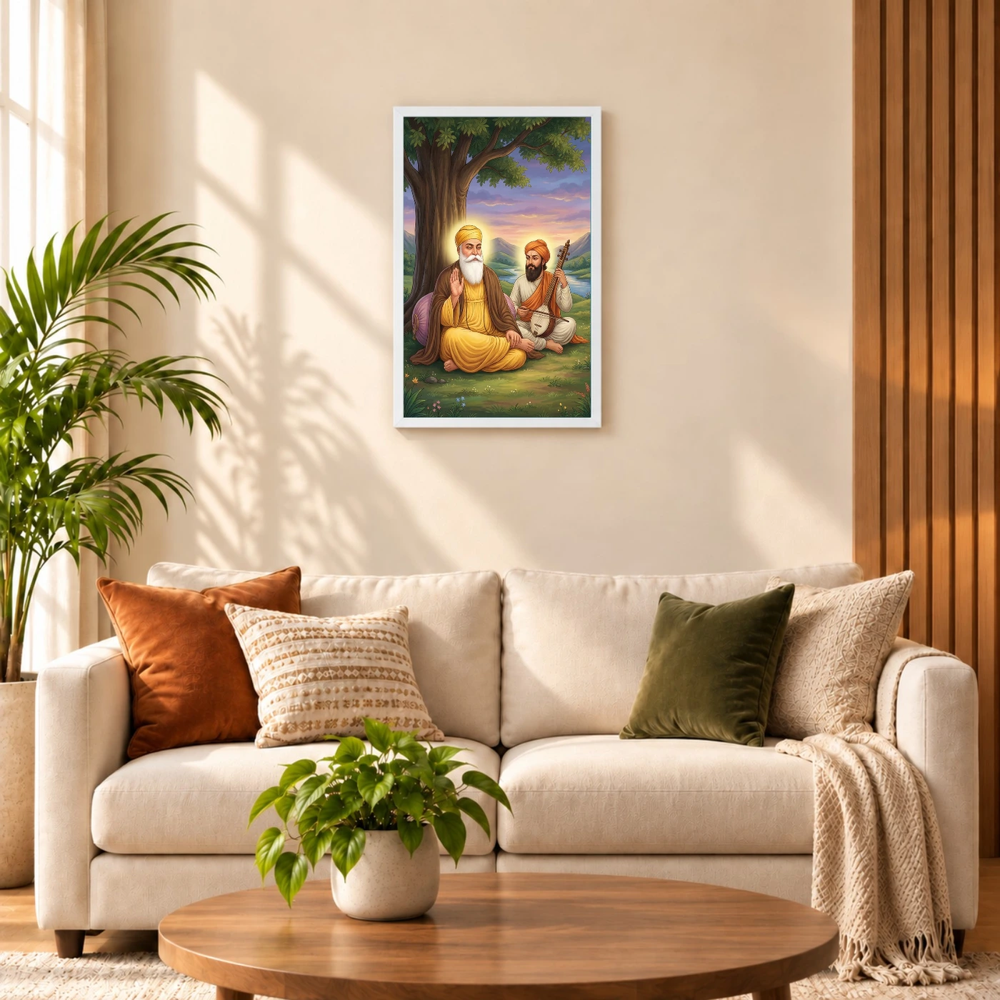 Guru Nanak Bhai Mardana Rebab Devotional Music Spiritual Art Photo Frame 9 Guru Nanak Bhai Mardana Rebab Devotional Music Spiritual Art Photo Frame — white frame sofa