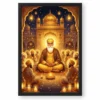 Guru Nanak Jayanti Prakash Purab Golden Festive Art Photo Frame — black frame clean
