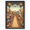 Guru Nanak Langar Community Meal Equality Seva Spiritual Art Photo Frame — black frame clean