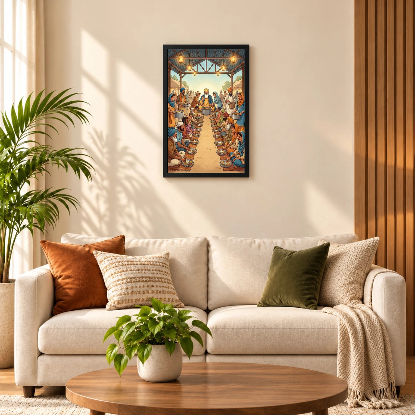 Guru Nanak Langar Community Meal Equality Seva Spiritual Art Photo Frame 8 Guru Nanak Langar Community Meal Equality Seva Spiritual Art Photo Frame — black frame sofa