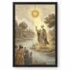 Guru Nanak Stopped Sun Sultanpur Miracle Divine Light Art Photo Frame — black frame clean