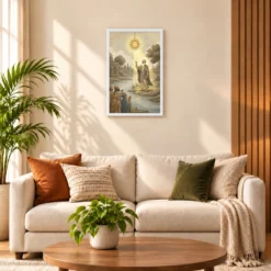 Guru Nanak Stopped Sun Sultanpur Miracle Divine Light Art Photo Frame — white frame sofa