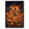 Hanuman Burning Lanka Fire Night Ramayana Epic Art Photo Frame 19 Hanuman Burning Lanka Fire Night Ramayana Epic Art Photo Frame — black frame clean