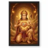 Hanuman Chest Ram Sita Heart Devotional Miracle Art Photo Frame — black frame clean