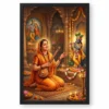 Meera Bai Krishna Devotion Bhakti Saffron Spiritual Art Photo Frame 18 Meera Bai Krishna Devotion Bhakti Saffron Spiritual Art Photo Frame — black frame clean