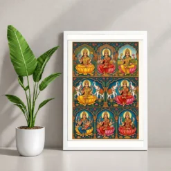 Ashtalakshmi Eight Forms Lakshmi Traditional Festival Art Photo Frame 12 Ashtalakshmi Eight Forms Lakshmi Traditional Festival Art Photo Frame — white frame console