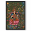 Lakshmi Gond Tribal Peacock Nature Vibrant Colorful Art Photo Frame — black frame clean