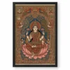 Lakshmi Kalamkari Andhra Traditional Earthy Folk Art Photo Frame — black frame clean