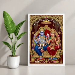 Lakshmi Narayan Tanjore Painting Gold South Indian Art Photo Frame 12 Lakshmi Narayan Tanjore Painting Gold South Indian Art Photo Frame — white frame console
