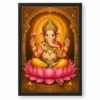 Siddhivinayak Ganpati — Golden Lotus Blessings Frame — black frame clean