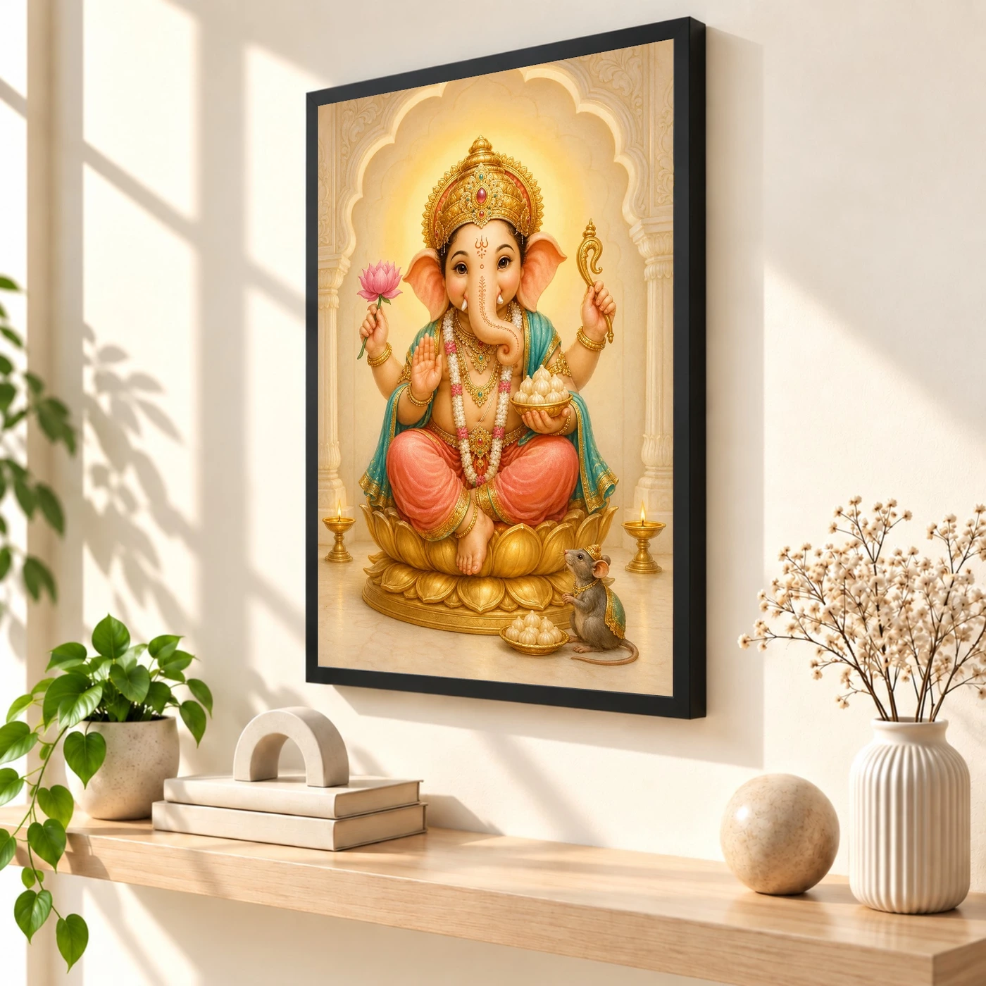 Bal Ganesha — Modak Blessings Frame 56 Bal Ganesha — Modak Blessings Frame — black frame