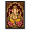 Ganesha — Tanjore Gold Traditional Art Frame 18 Ganesha — Tanjore Gold Traditional Art Frame — black frame clean