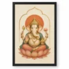 Ganesha — Modern Minimalist Ivory Art Frame 19 Ganesha — Modern Minimalist Ivory Art Frame — black frame clean