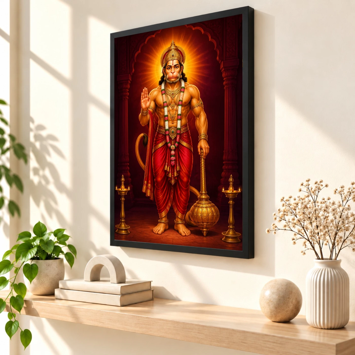 Hanuman Ji — Gada Blessings Frame 54 Hanuman Ji — Gada Blessings Frame — black frame