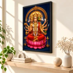 Panchmukhi Hanuman — Five-Faced Protector Frame — black frame console