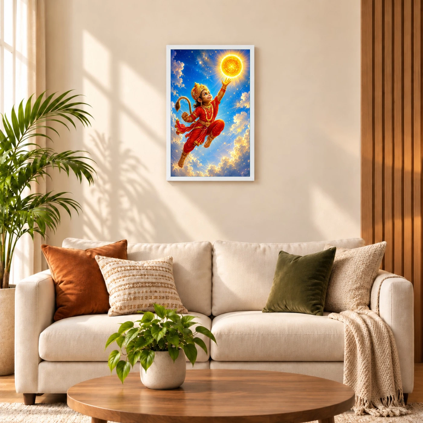 Bal Hanuman — Leaping to the Sun Frame 9 Bal Hanuman — Leaping to the Sun Frame — white frame sofa