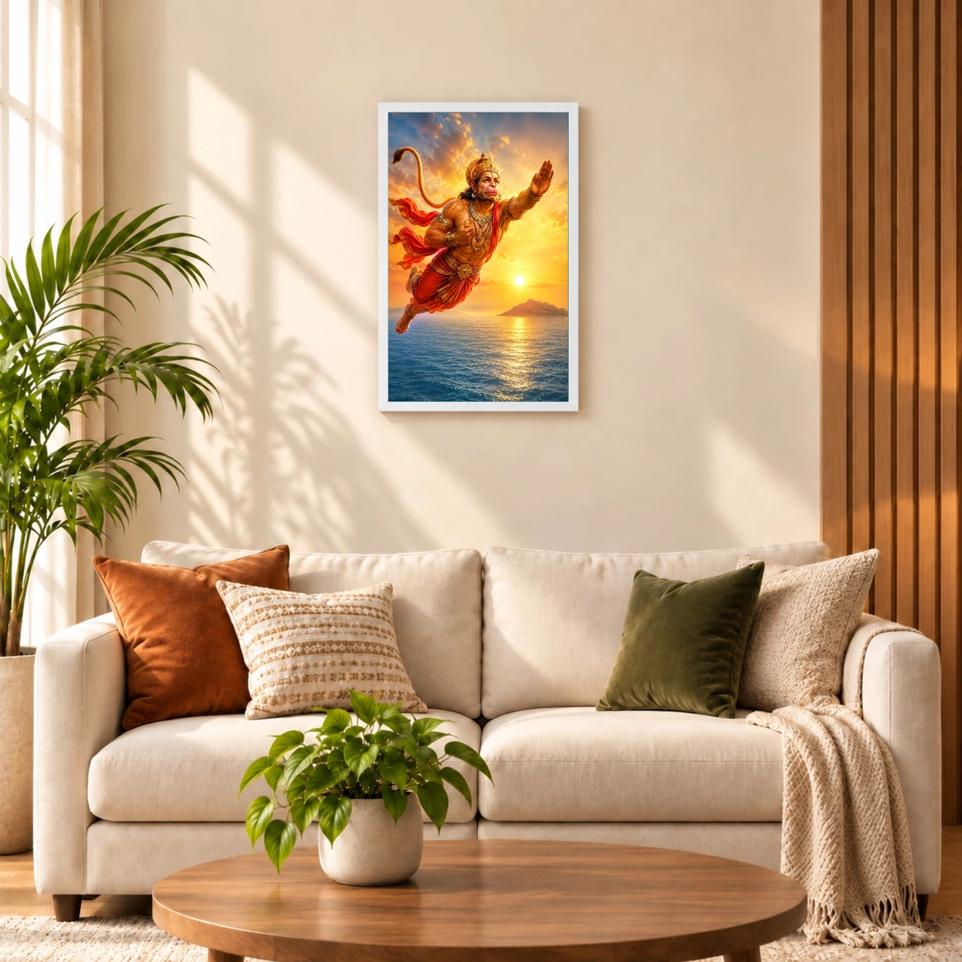 Flying Hanuman — Ocean Crossing Frame 9 Flying Hanuman — Ocean Crossing Frame — white frame sofa