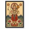 Hanuman — Madhubani Folk Art Frame — black frame clean