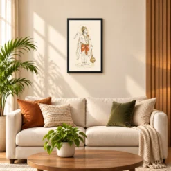 Hanuman — Modern Minimalist Ivory Frame — black frame sofa